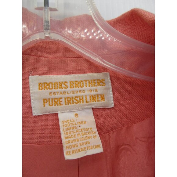 VINTAGE Brooks Brothers Blazer 8 Salmon Irish Linen Jacket Coat * - Picture 9 of 10